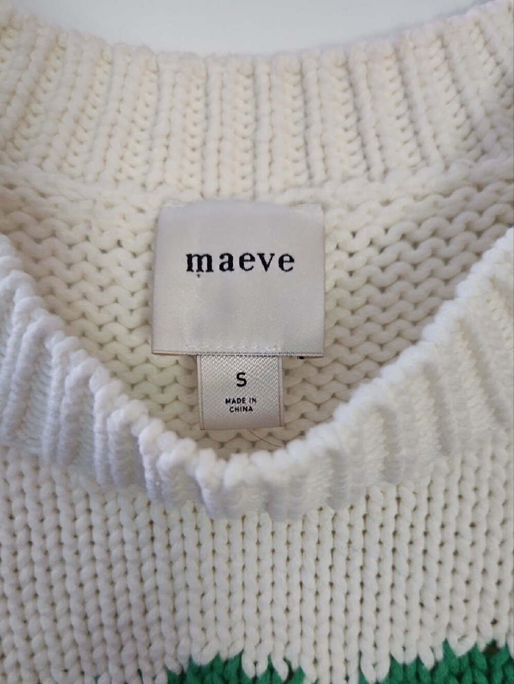 Maeve Cream Knit Crewneck Sweater with Strawberry Graphic - Picture 3 of 6